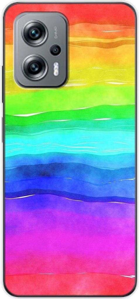 König Design Hülle kompatibel mit Xiaomi Redmi K50i Kunststoff Soft Handyhülle - Handy Case Regenbogen