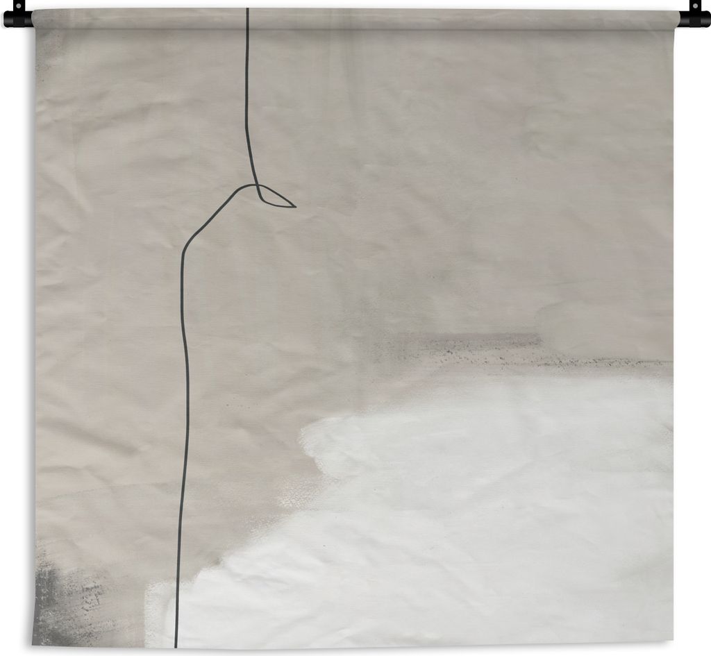 MuchoWow Wandteppich Wandbehang Abstrakt - Taupe - Linie - Design 60x60 cm Tapisserie Dekoration Wandtuch - Dekorationen - Wand Decke