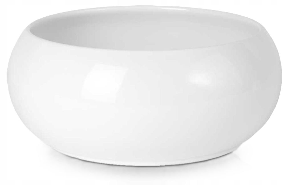 Keramik Blumentopf Schale weiß 14 cm, glasiert glänzend, Produktbild 