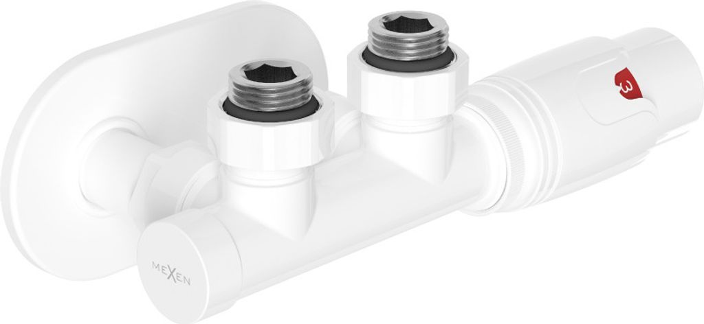 Mexen G00 Thermostat-Kit, Winkel mit Abdeckung R, Duplex, DN50, weiß - W907-900-905-20
