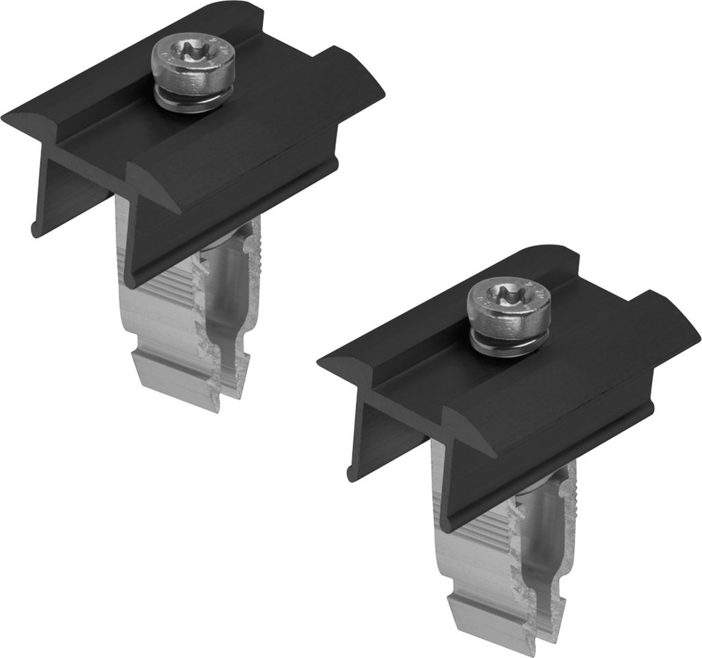 ALU Mittelklemme schwarz Click-System 30-45mm 2 Stück Solar Produktbild 