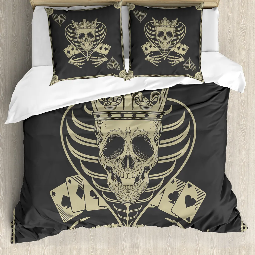 Copripiumino ABAKUHAUS Teschi e Poker 155x220 - Trend Camera da Letto
