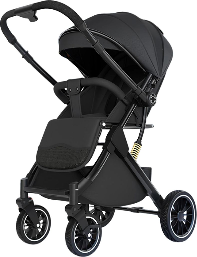 Kinderwagen - Reisebuggy - Leicht faltbar, Multifunktional, Tragbar, , Sicherheitsgurt, 1–2 Jahre - Schwarz