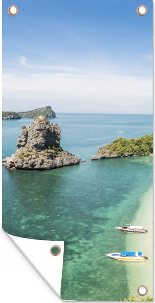 MuchoWow 80x160 cm Outdoor-Poster Gartendeko Sichtschutz Garten Poster für den Garten Meeresnationalpark Thong auf Ko Tao