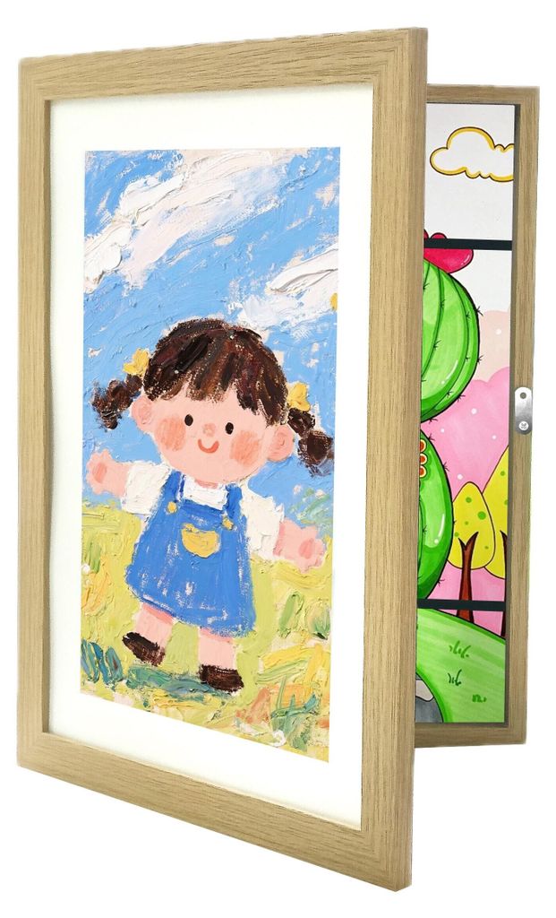 Relaxdays Kinder Bilderrahmen A4, klappbar, magnetisch, Produktbild 