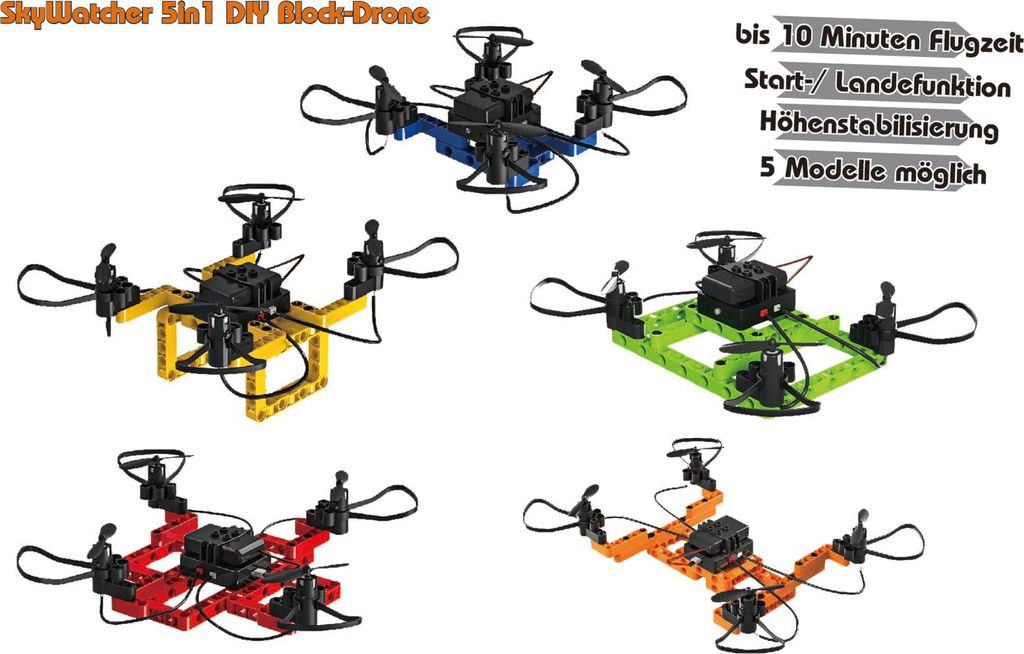 DF Models SkyWatcher 5in1 DIY Block Drohne mit LED Produktbild 1