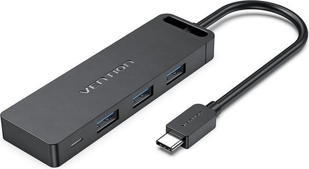 Vention USB-C auf 3x USB 3.0 / USB-C / Micro-B Hub 0.15M Schwarz