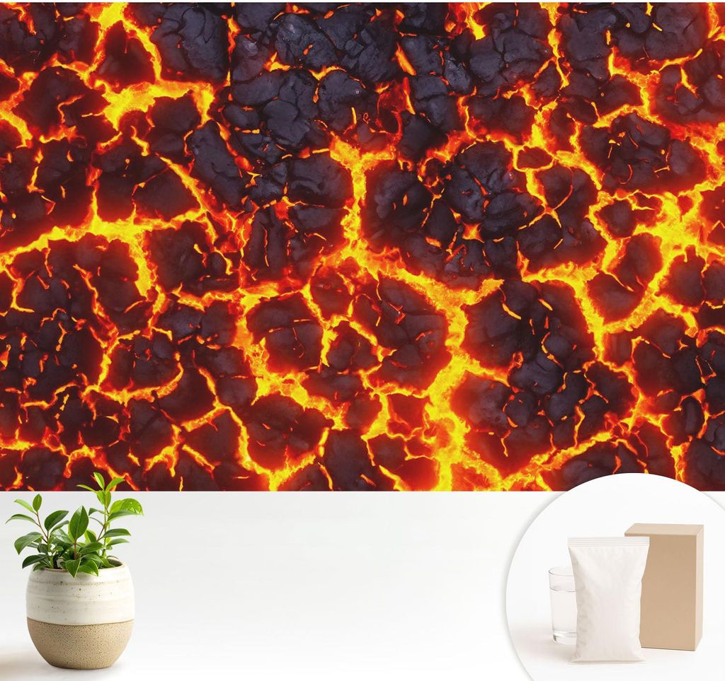Fototapete - 104x70 cm - Tapete - Wandtapete - Wandbilder - Dekofolie - Tapete Folie - Wand - Dekoration - Wohnzimmer - Starkes Magma