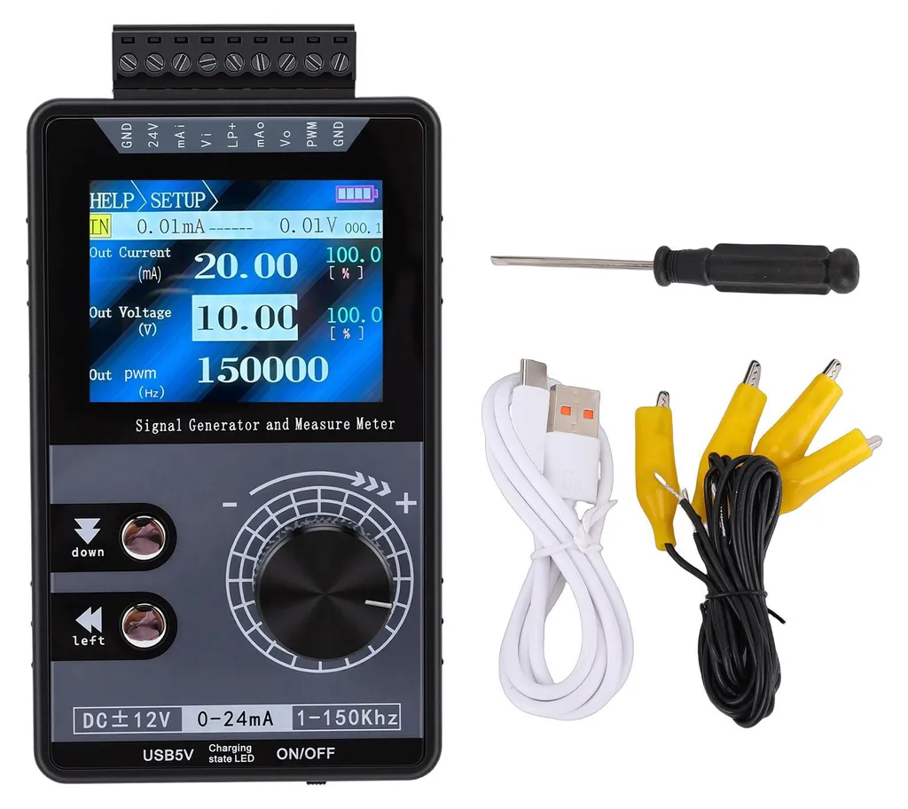 Générateur de signaux 4-20mA et simulateur PWM 1-150kHz pour test API