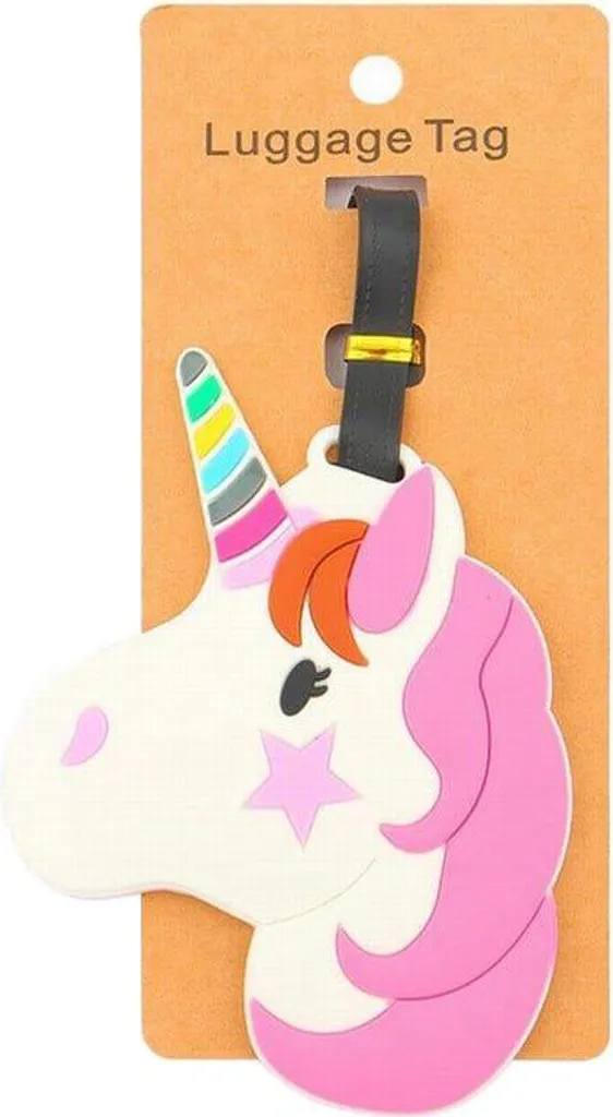 Etichetta Bagaglio Unicorno #1 - Targhetta Valigia Resistente PVC