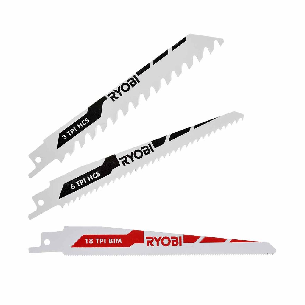 RYOBI Säbelsägeblatt-Set Holz und Metall 3-teilig RAK3RBWM, Sägeblatt, Tigersägeblatt, Reciprosägeblatt