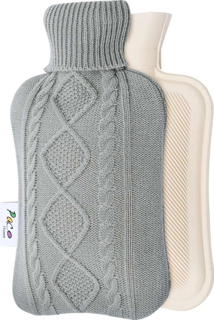 Wärmflasche Bezug Fleece Groß 2L Bettflasche Strickbezug Kinder Erwachsene Weich 2 Liter
