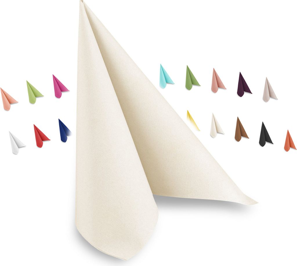 Hypafol Airlaid-Serviette creme | 50 St. | 40 x 40 cm | Produktbild 
