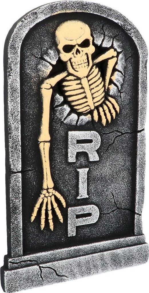 RIP Grabstein mit Skelett - Halloween Deko Outdoor