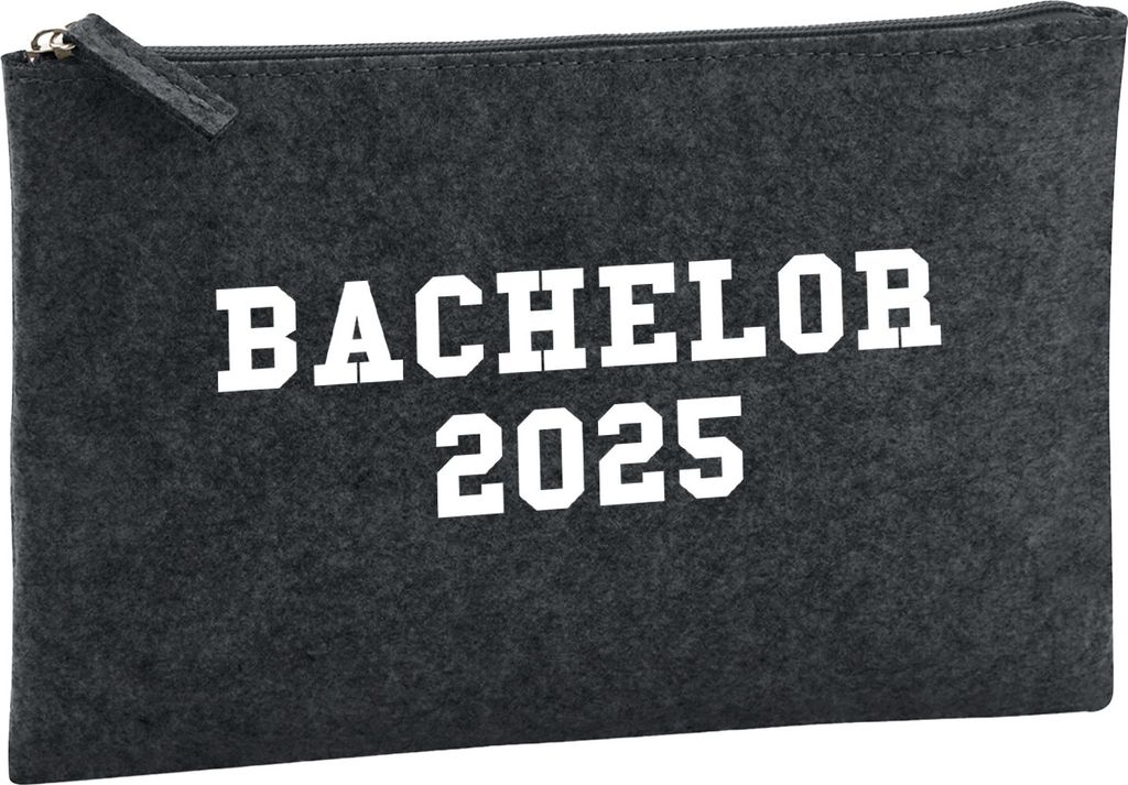 Huuraa Kulturbeutel Bachelor 2025 Abschluss Geschenk 1 Liter Filz Charcoal Kosmetiktasche Bachelor 2025 Geschenkidee