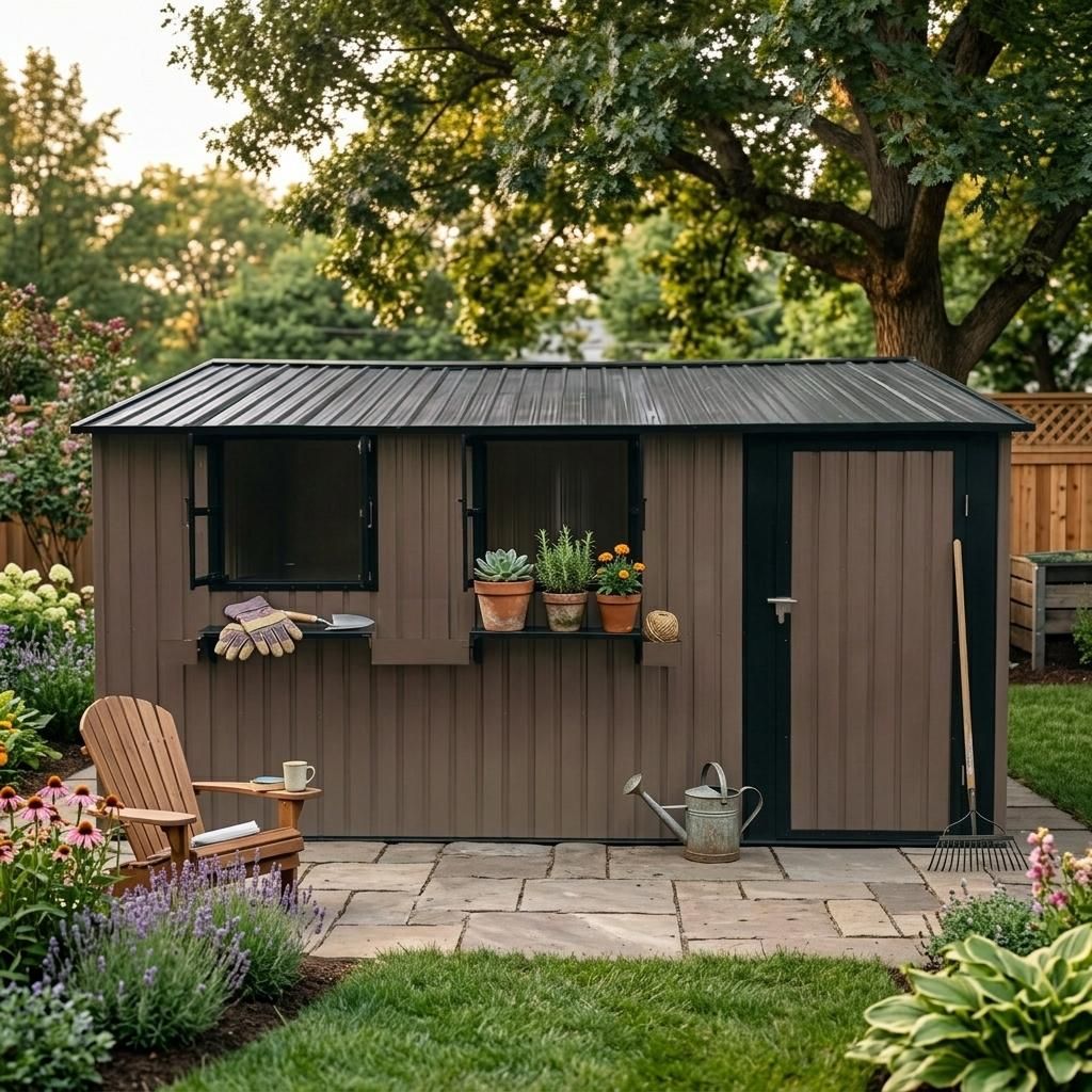 Tuinhuis van verzinkt staal, 359,4 cm x 284,2 cm (10,21 Productafbeelding 