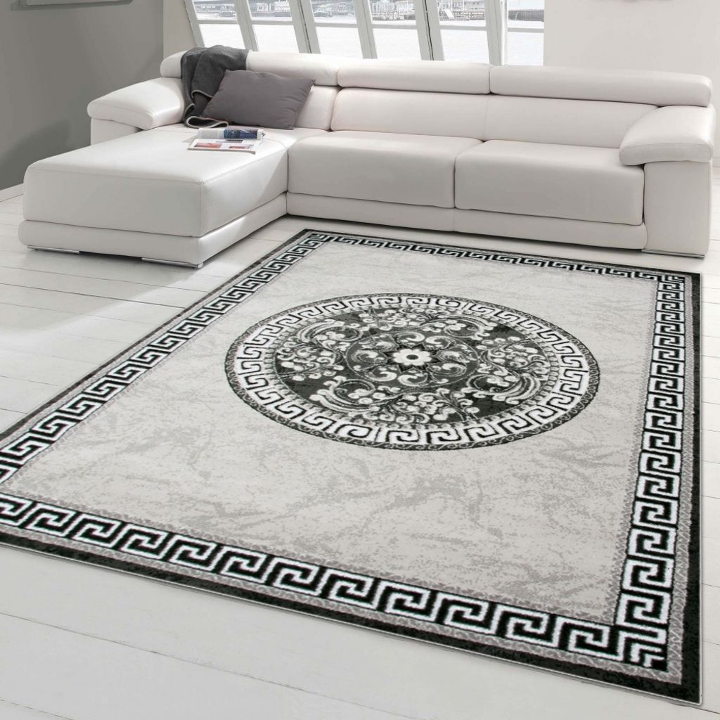 Orientteppich mit Glitzergarn in grau creme Größe - 200 x 280 cm