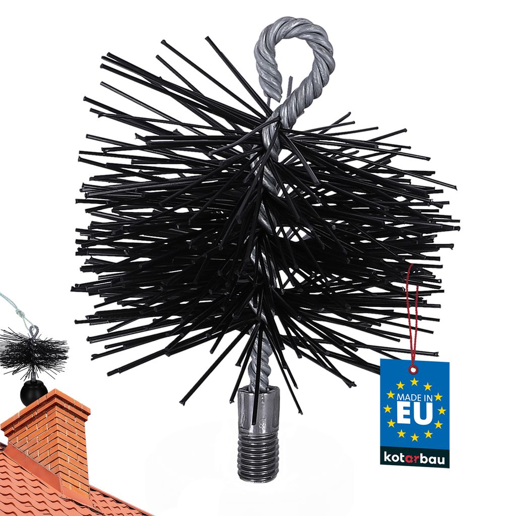 KOTARBAU Schornsteinbesen Aus Kunststoff 100 mm Kaminbesen Plewa Keramik Edelstahl Rohr Rußbesen Kaminbürste Edelstahlkamin Kaminreiniger (100 mm)