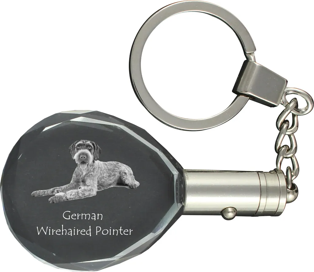 Segugio tedesco a pelo duro - ciondolo con foto del cane, ciondolo in cristallo per chiavi in confezione regalo, un regalo unico da Art-Dog
