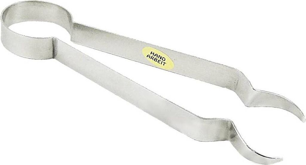 2950 Kohlezange Lange 18cm, Messing Vernickelt