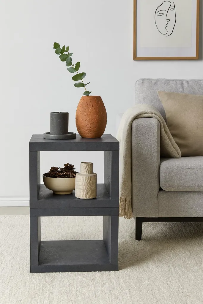 Étagère murale cube graphite 26cm pour exposer vos objets de déco - 3