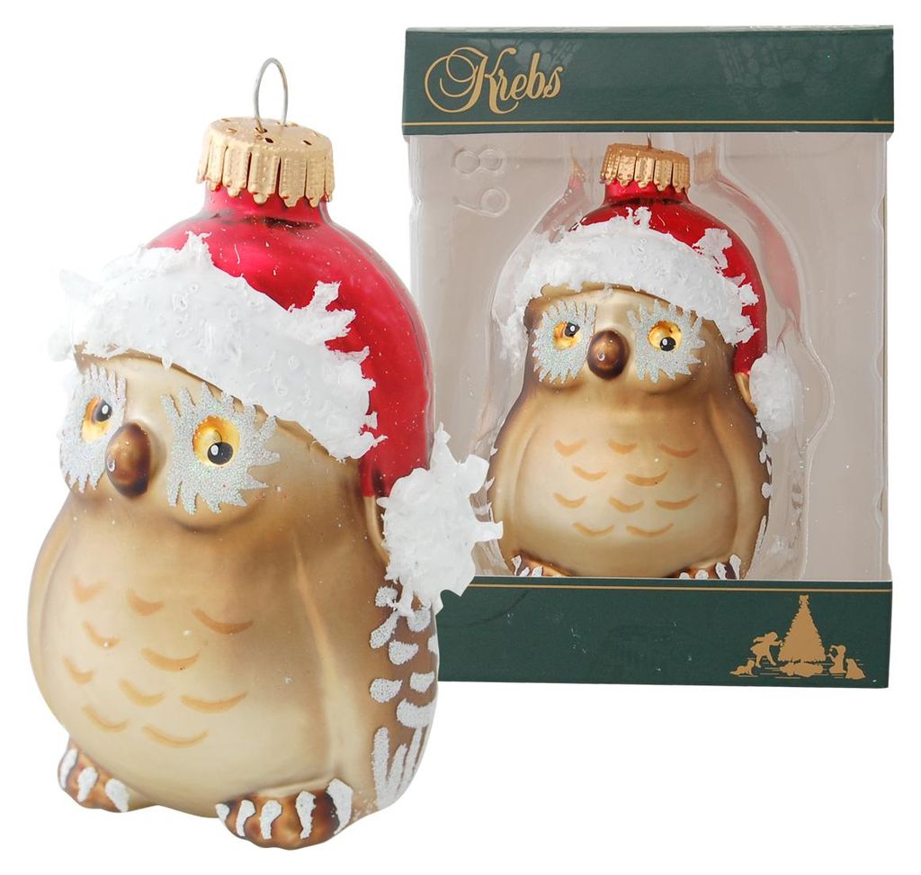 Krebs Glas Lauscha Weihnachtsbaumschmuck - Eule mit Produktbild 