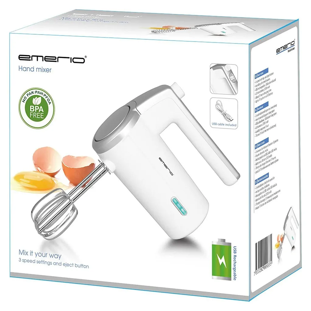 Mélangeur À Main Sans Fil - 2 Baguettes - 3 Vitesses - 2000 Mah-7,4 V Mélangeur À Main Sans Fil - 2 Baguettes - 3 Vitesses - 2000 Mah-7,4 V
