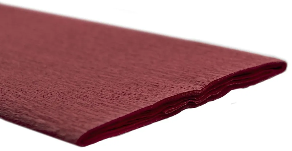 Papier crêpé rouge rubis 50x250 cm robuste pour décors de fête - 10 pcs