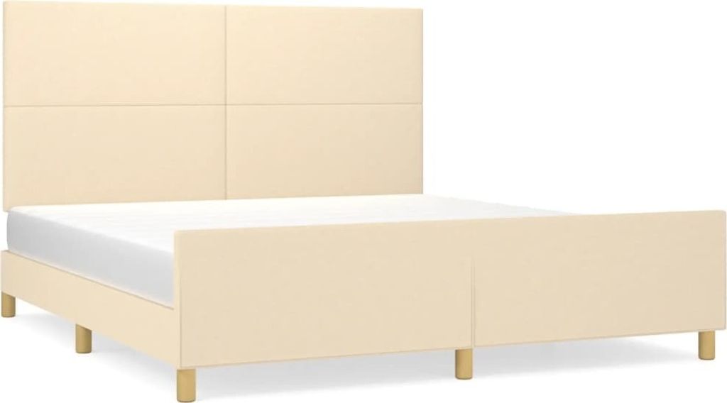 Bettgestell ohne Matratze Creme 160x200 cm Stoff