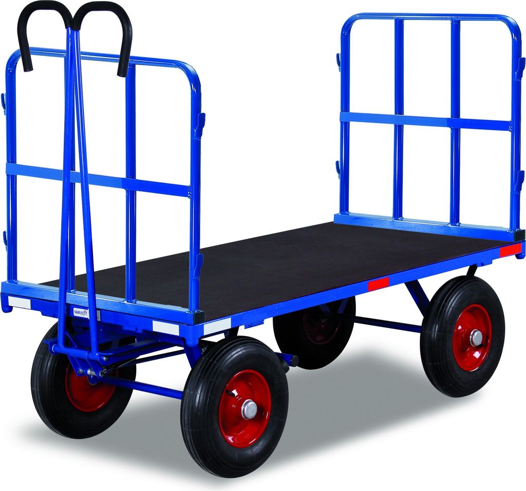 Variofit Handpritschenwagen mit 2 Rohrgitterwänden, Typ:Vollgummibereifung, Ladefläche:1140x800 mm