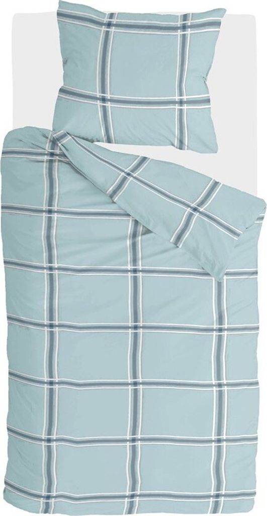 Walra Bettwäsche Soft Squares, 100% Baumwolle, 135x200, Blau