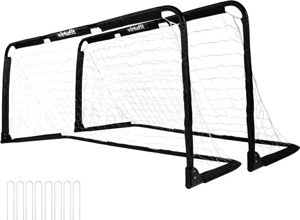 VirtuFit Klappbares Fußballtor Panna 150 x 60 cm 2er Set Schwarz