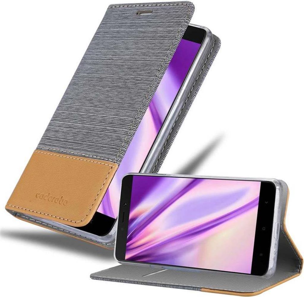 Cadorabo Hülle für Xiaomi RedMi 5A Schutzhülle in Grau Handy Hülle Etui Book Case Cover