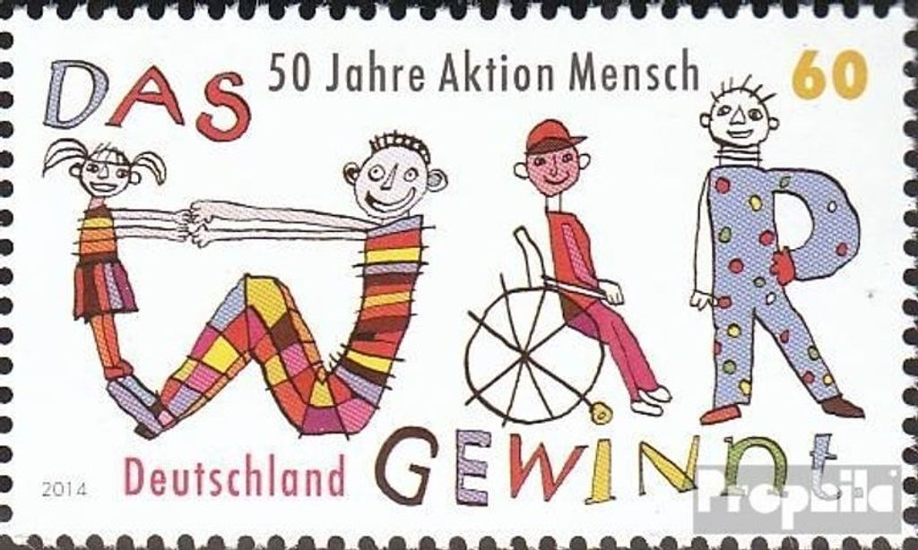 Briefmarken BRD (BR.Deutschland) 2014 Mi 3072 (kompl.Ausg.) postfrisch Aktion Mensch