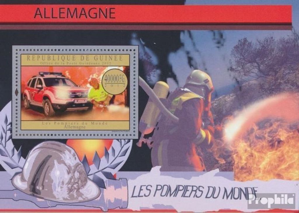 Briefmarken Guinea 2012 Mi Block 2174 (kompl. Ausgabe) postfrisch Feuerwehr Deutschland