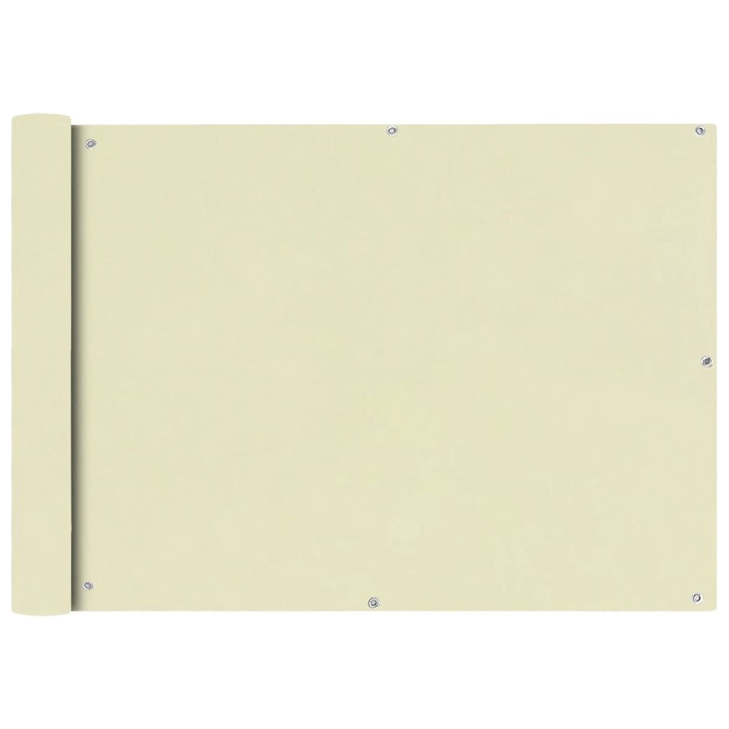 The Living Store Balkonsichtschutz Oxfordgewebe 75x400 cm Creme