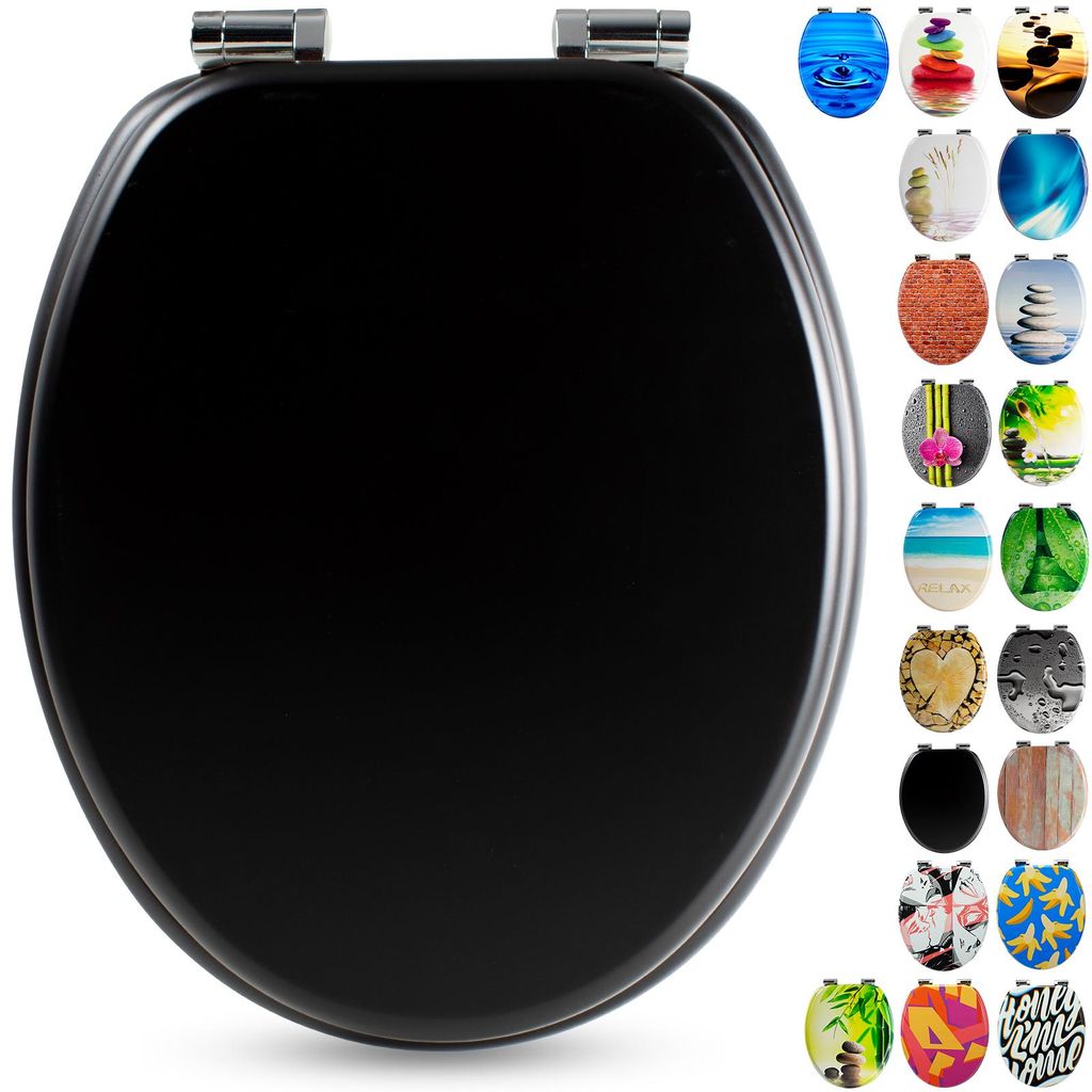 Sanfino® Premium WC Sitz "All Black" hochwertiger Produktbild 