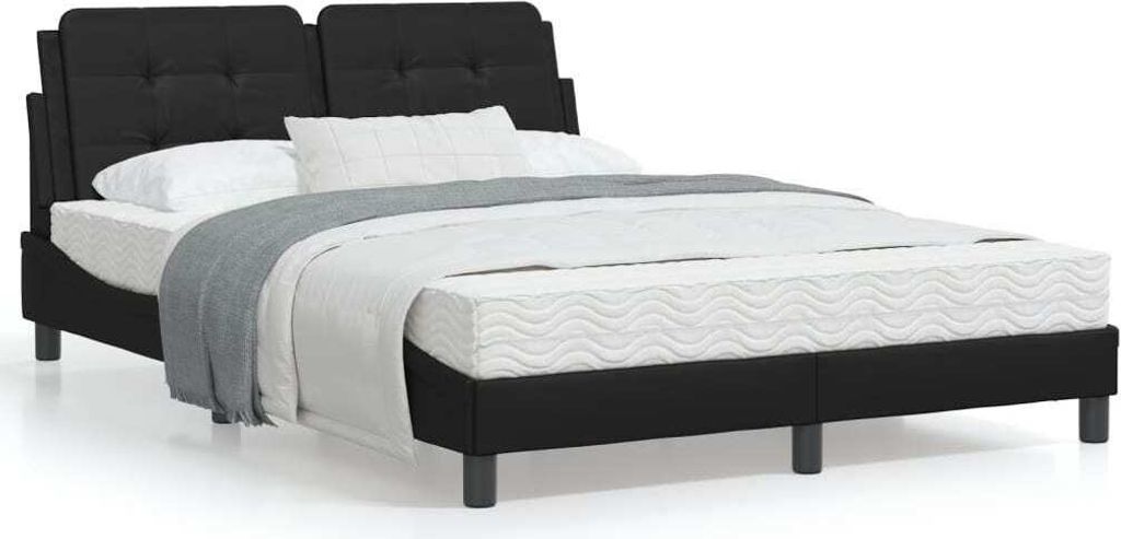Maison Exclusive - Bettgestell ohne Matratze "Zadar" Schwarz 140x190 cm Kunstleder