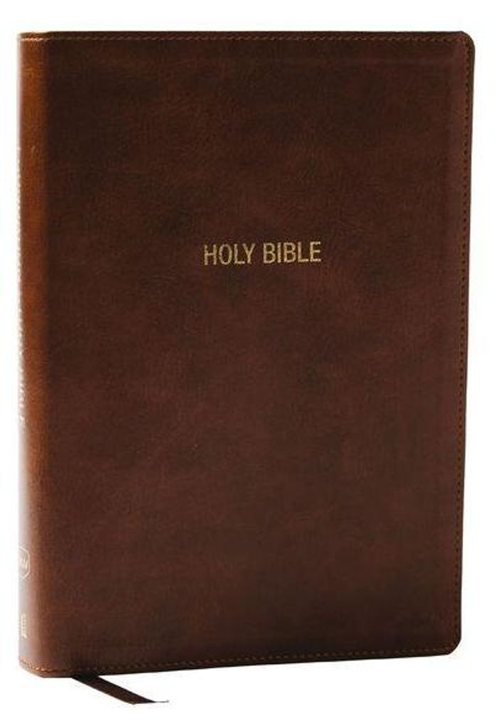 NKJV Foundation Study Bible, Wide-Margin, Brown Leathersoft, Red Letter