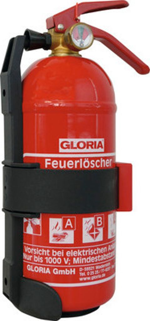 Feuerlöscher Protex PDE1GA 1 kg mit Manometer und Halterung Produktbild 