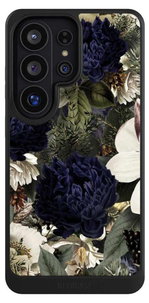 NIVOCASE Hülle für Samsung Galaxy S26 Ultra Handyhülle NIVOcore Case Schwarz Blumen Utart Vintage