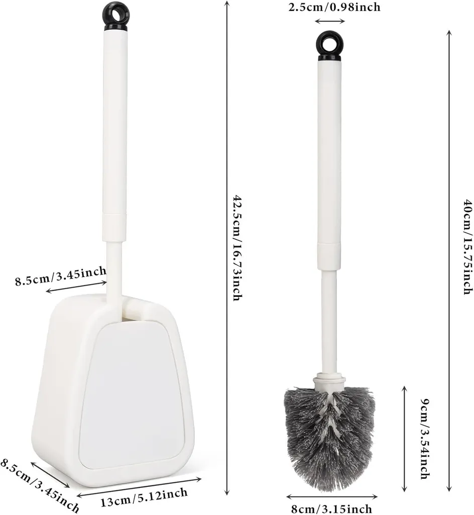 Brosse WC avec support compact pour petit espace et nettoyage profond