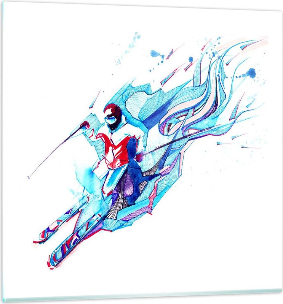 Bilder auf glas - Action Sport Aktivität - 60x60cm - Glasbilder - Wandbilder - Kunstdruck - zum Aufhängen bereit - Wanddekoration aus Glas - Glas...