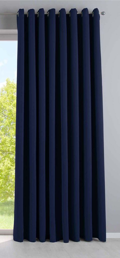 Vorhang Blickdicht »NewYork« Blau HxB 225x295 cm 1er-Pack Thermo-Gardine Verdunkelungsvorhang Blackout Ösen schalldämmend UV-Schutz Raffhalter,...