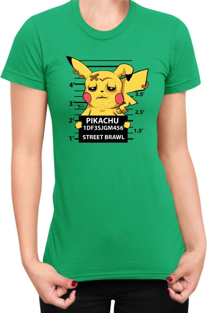 Damen T-Shirt Japan Manga Anime Comics Pokemon 043, Lady L / Grün