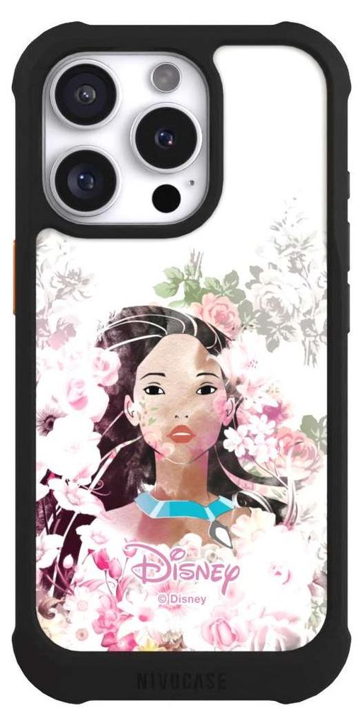 NIVOCASE Hülle für Apple iPhone 16 Pro Stoßfeste Handyhülle NIVOmax Case Schwarz Disney Offizielles Lizenzprodukt Pocahontas