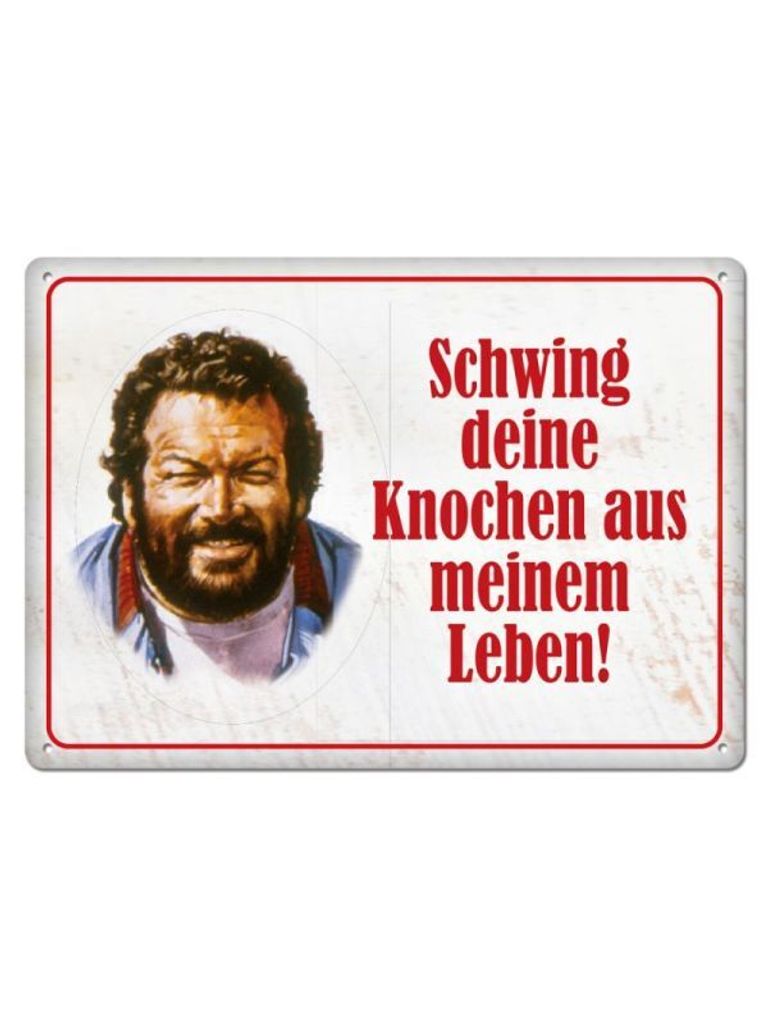 Bud Spencer, Schwing Deine Knochen, Blechpostkarte 10,5 x 14,8 cm, 302/C007