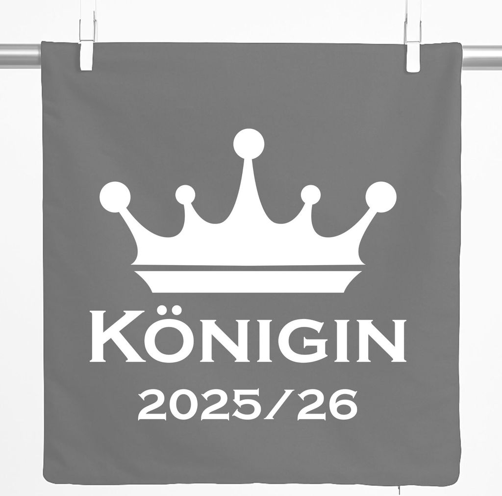 Huuraa Kissenbezug Königin 2025/26 Schützenkönigin 40x40cm Steel Grey Baumwolle Dekokissenbezug Geschenkidee