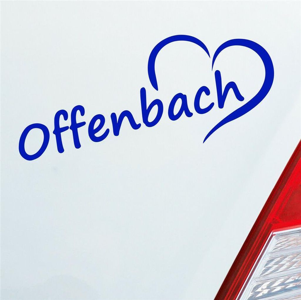 Auto Aufkleber Offenbach Herz Stadt City Liebe Love Heart 19x8 cm Dunkelblau Sticker Heckscheibenaufkleber