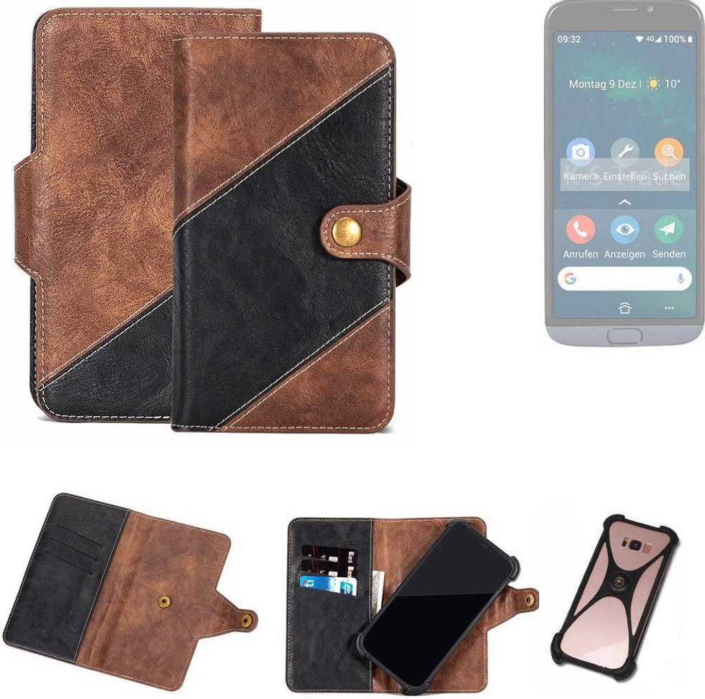 K-S-Trade Handyhülle Schutzhülle Bookstyle Case kompatibel mit Doro 8050 Klapphülle Cover Hülle Schutztasche 1x